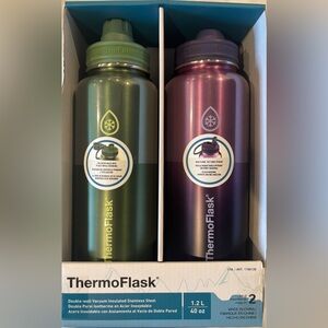 Brand New, ThermoFlask Bottle Set 40 oz. - Green and Purple